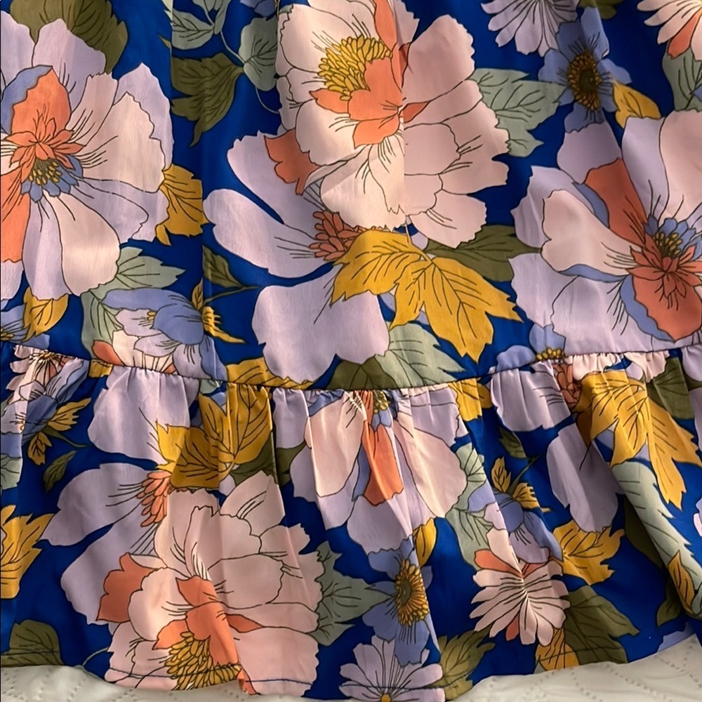 Band of the Free Floral Dress in Blue and Pink - Picture 3 of 5
